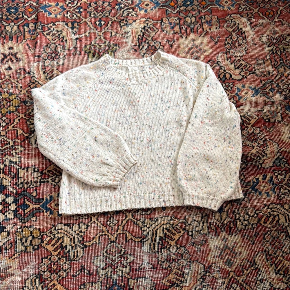 Nordstrom Sadie & Sage Women's Ivory Multi Color Speckled Knit Sweater size L